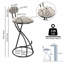 Ensemble de 2 tabourets de bar rembourrés avec tabourets rayés de hauteur comptoir en velours moderne pour îlot de cuisine, salon-856077546-856077547