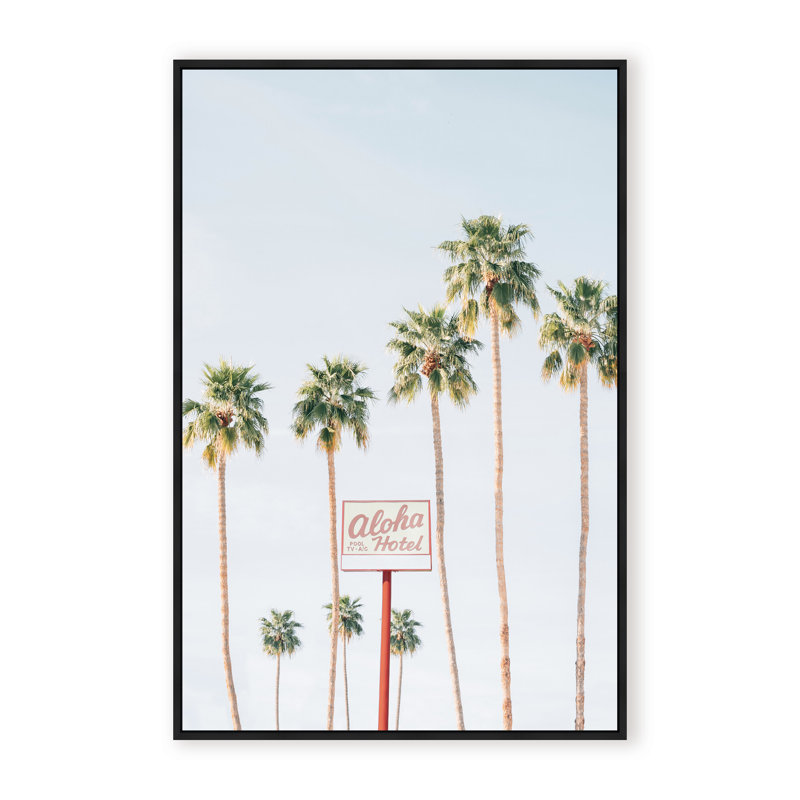 Coastal Retreat Aloha Hotel by  - Picture Frame Photograph on Paper, 24" H x 16" W x 1.125" D, Beige, Framed Matted Print