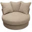 Fauteuil demi-tonneau pivotant en lin Duhaime