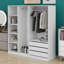 Armoire de rangement sans porte en bois pour chambre à coucher avec tablettes et tiroirs-388614924
