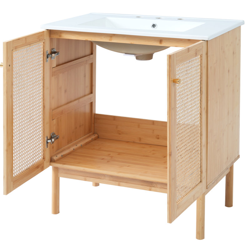 Meuble-lavabo moderne de 30 po avec lavabo en céramique