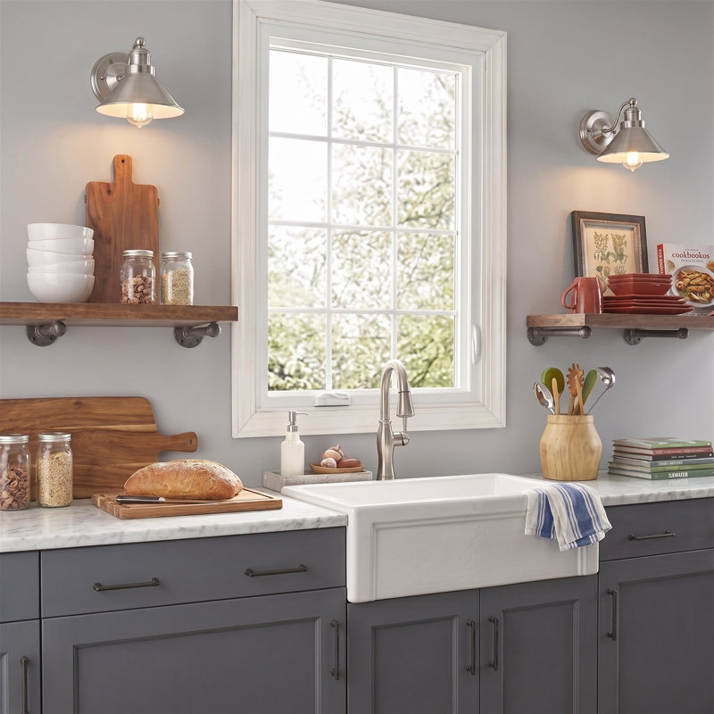 Grethe Barn Light, Brushed Nickel