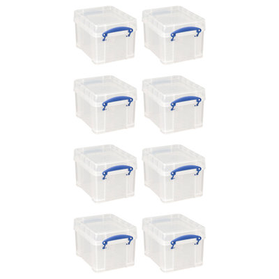  3 Liter Snap Lid Storage Bin for Music Storage, 8 Pack, Clear