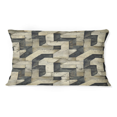 Coussin lombaire beige Midcentury Maze IV - Midcentury