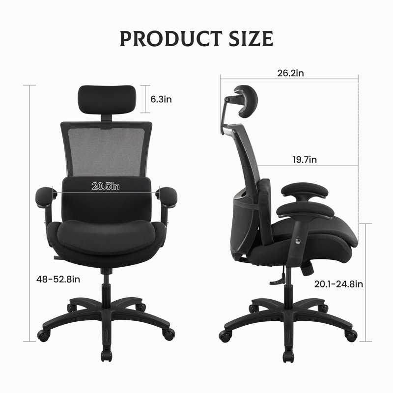 Chaise de bureau en filet Katedra, Noir