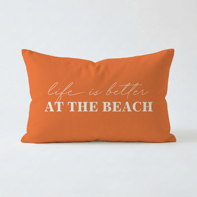 Life Is Better At The Beach Pillow 16"X12" Black