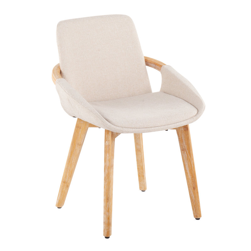 Whitacre 17'' H Upholstered Parsons Chair, Cream Noise, Natural