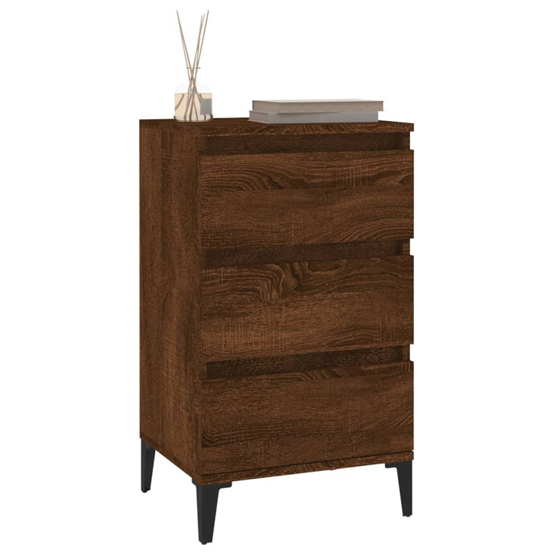 Bedside Cabinet 40 x 35 x 70 cm Engineered Wood, Brown Oak