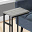 Table d'appoint, en forme de C, bout, côté, collation, stratifié brun, métal, contemporain, moderne-552934312