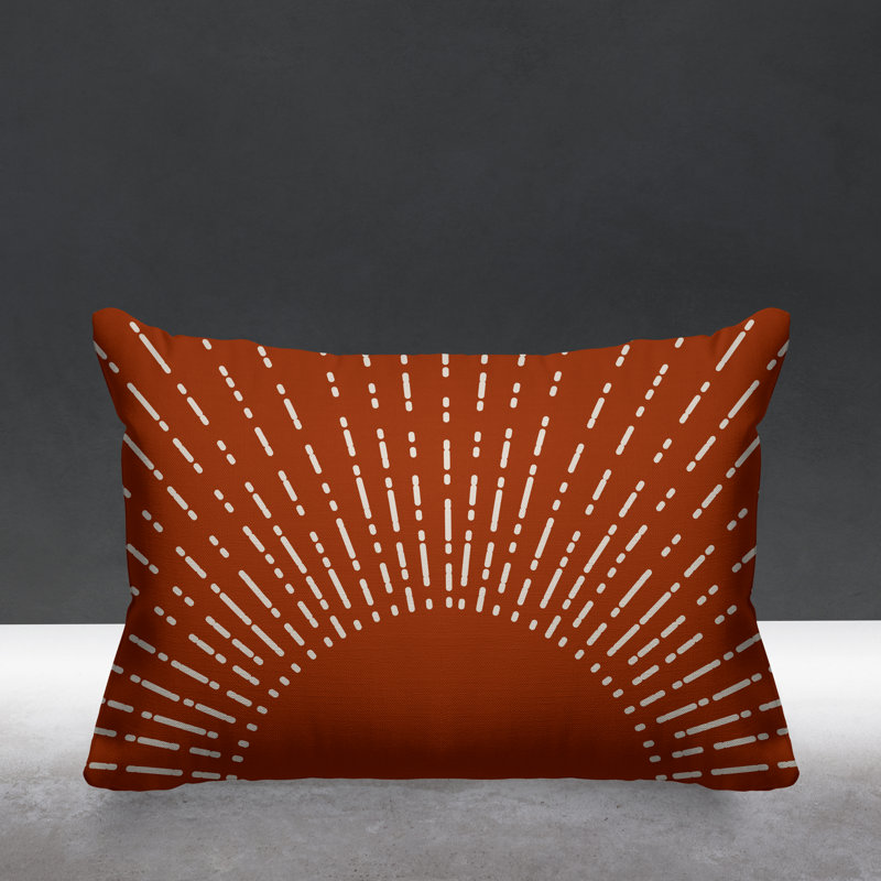 Coussin intérieur / extérieur Sunny Boho Starburst, Orange