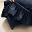 Siège bleu classique modulaire 2 pièces avec accoudoirs évasés, conception courbée et rembourrage en mousse haute densité 3 places en chenille filetée argentée, coussin décoratif segmenté et mobile