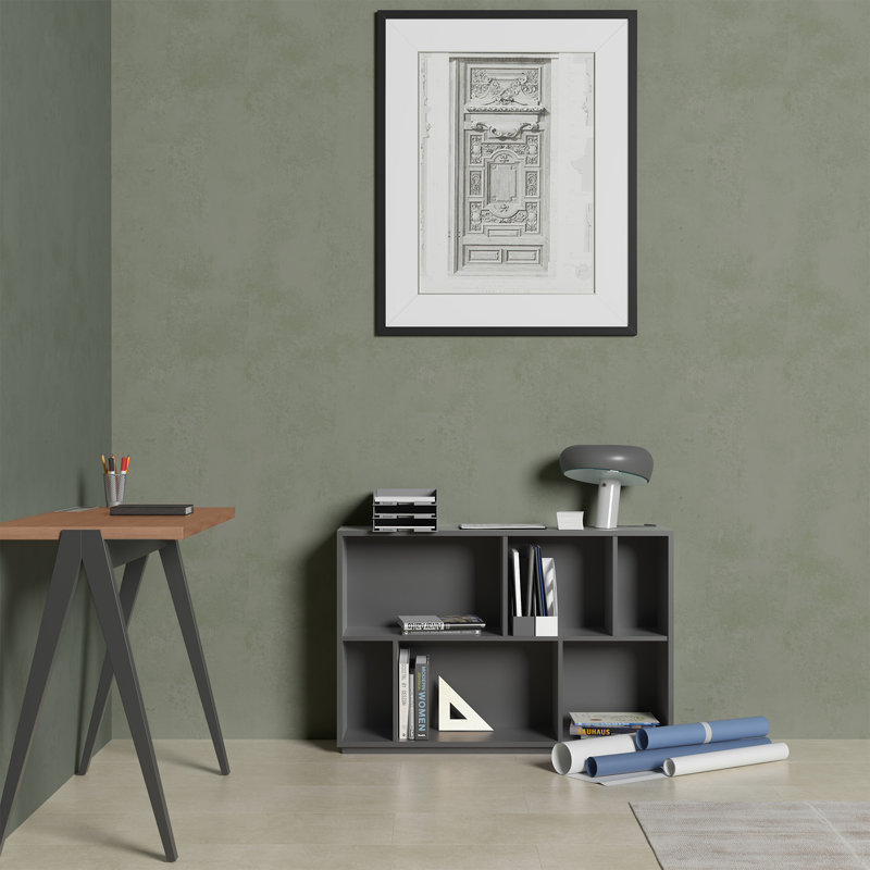 Grenda 60cm W Geometric Bookcase, Graphite