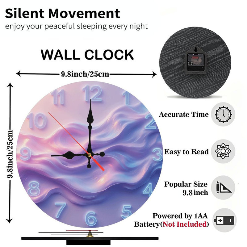 Horloge abstraite avec art au néon