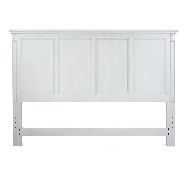 Point Breeze - Tête de lit - Grand - Blanc frais avec finition glacis gris doux, Grand