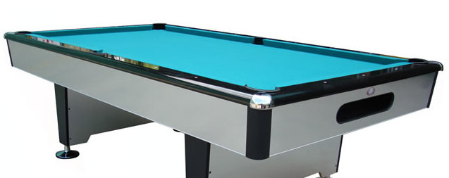 Pool Table, Euro Blue, Silver, 9'