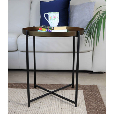 Christi Tray Top Cross Legs End Table