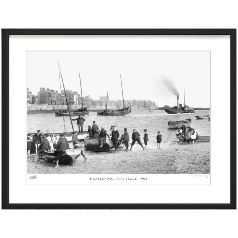 Hartlepool, The Beach 1903 - Single Picture Frame Print, 60cm H x 80cm W x 2.3cm D