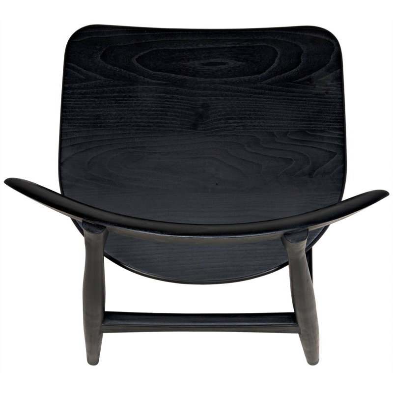 Surf Solid Wood Dining Chair, Charcoal Black
