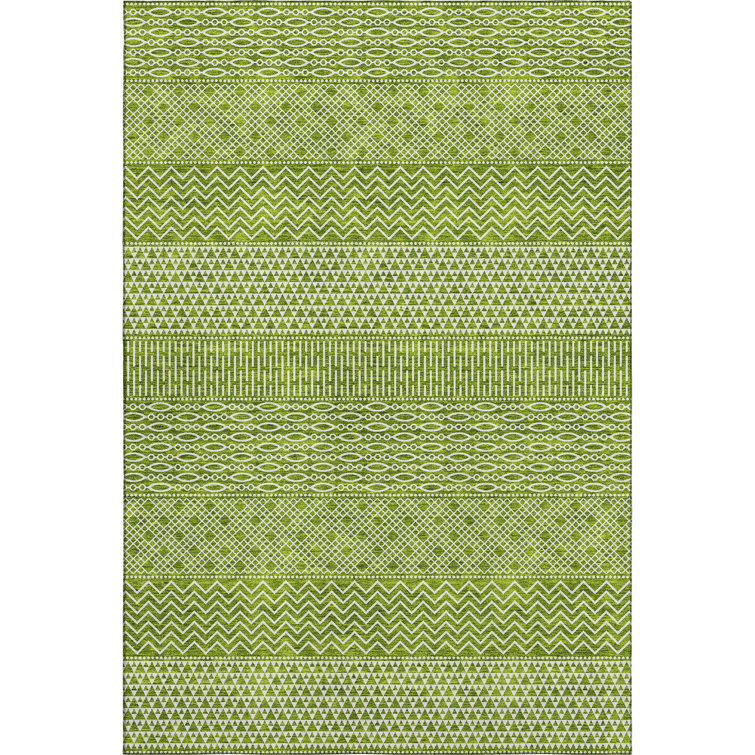 Premium Machine Washable Prisco Lime Rug