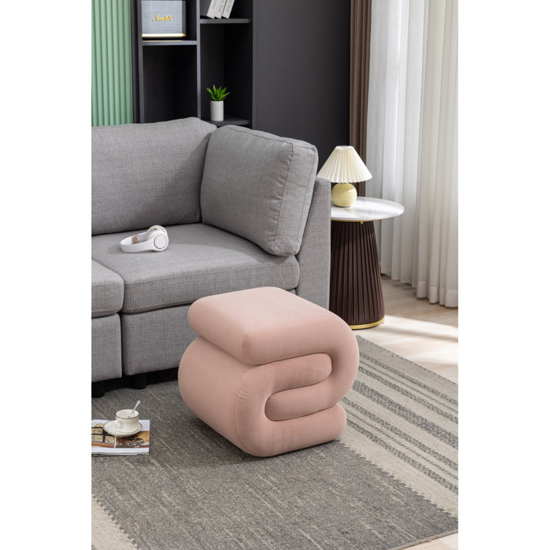 Petit tabouret de maquillage en velours S, Rose, Velours