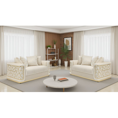 Fermo Ivory Loveseat Set Of 2