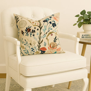 Cotton Floral 20" Throw Pillow