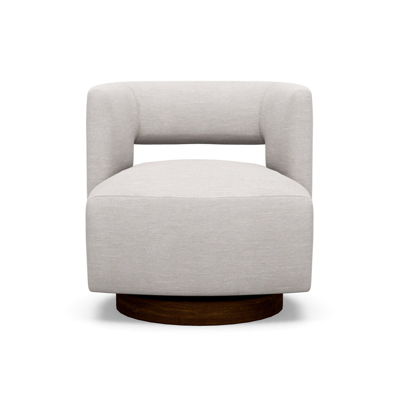 Crystle Swivel Barrel Chair, 9637-82, Walnut