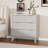 32" High Faux Marble Side Table with 3 Drawers & Fluted Design-1825367025