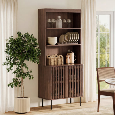 72.8" H Kitchen Pantry Storage Cabinet, Push-to-open Door Kitchen Storage Cabinet With Adjustable Shelf