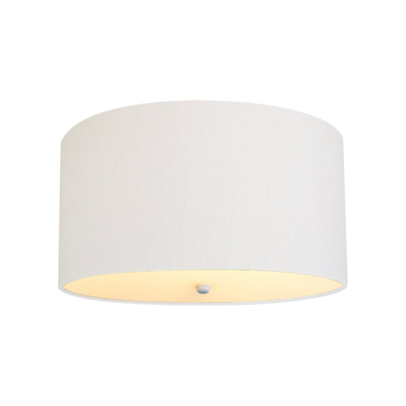 Abat-jour tambour en lin blanc Moderne