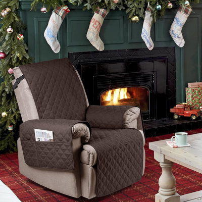 100% Waterproof Recliner Chair Cover Non-Slip,Chocolate, 23''