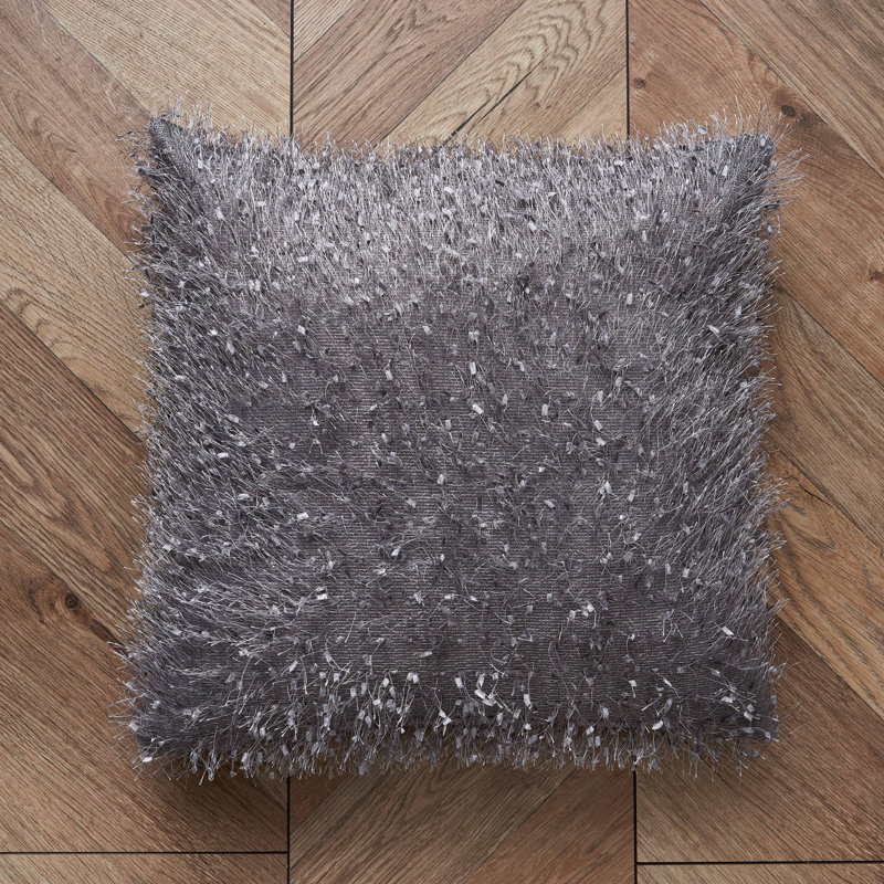Borkoski Square Throw Cushion, Silver