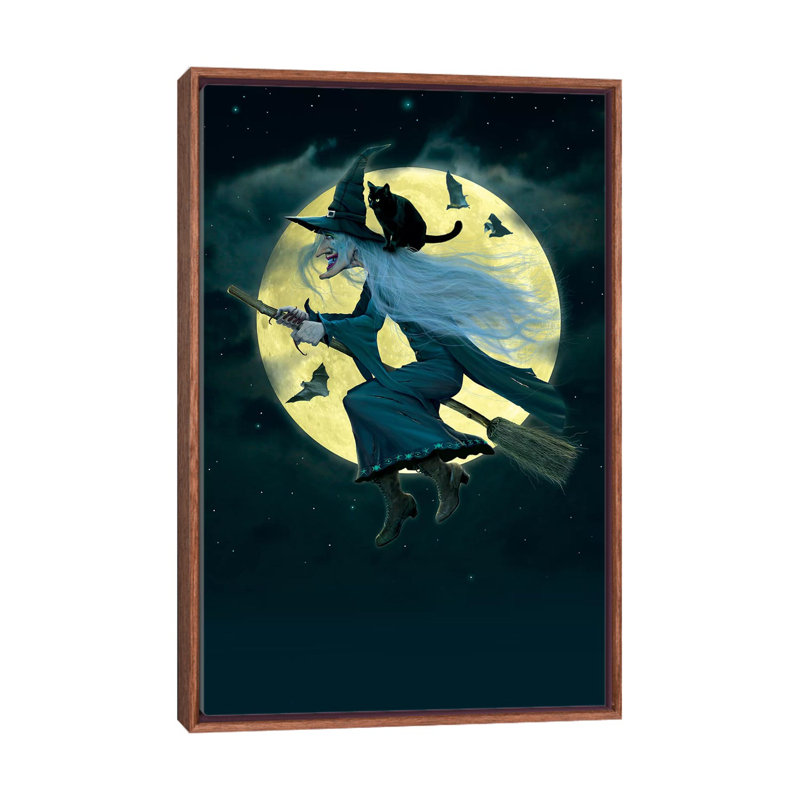 Witch 1 Piece Wall Art on Canvas, 101.6 cm H x 66.04 cm W, Classic Brown Wood Framed
