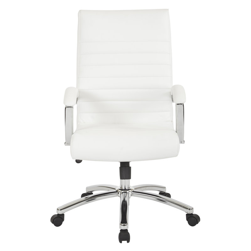 Fauteuil de conférence, Similicuir blanc
