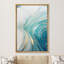 Fumée effet bleu sarcelle aquarelle tourbillon paysage abstrait formes modernes Art déco bohémien relax / calme encadré sur toile-94585397-94585396
