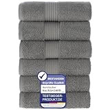HOME Boulmane 100% Cotton. Hotel & Spa Quality. Quick Drying Terry Towels. Soft, Plush And Highly Absorbent. |Anthracite|6 Towels