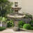 Tiered Outdoor Floor Fountain with Soothing Water Flow, Brown-Toned Concrete, 48-Inch Height for Garden or Patio