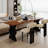 Nut-brown+Black Rectangular Solid Wood desk-553124708