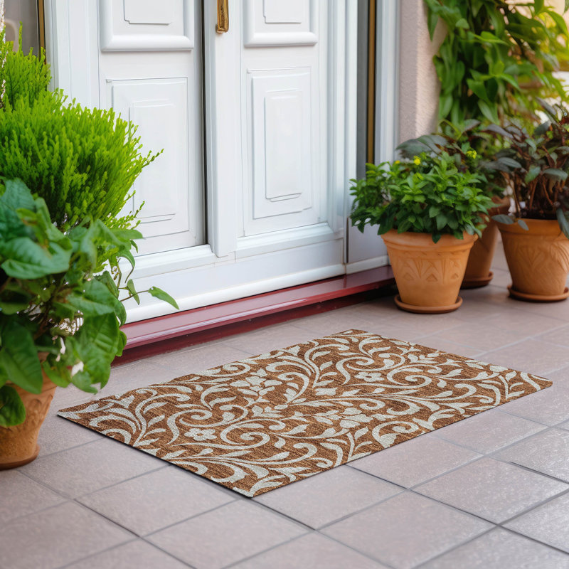 Tapis intérieur / extérieur Lamanna avec envers antidérapant, Rectangle 1 pi 8 po x 2 pi 6 po