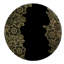 Gold And Black Flower Glass Elegant Placemat