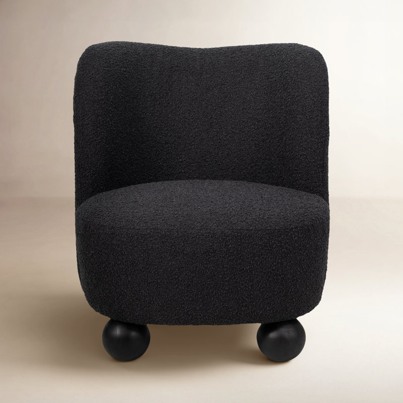 Modern Wood Chair with Fabric Upholstery and Non-Woven Fabric Accents for Casual Home Decor in Contemporary Versatile Design Featuring Sleek Rounded Shape and Decorative Bold Silhouette
