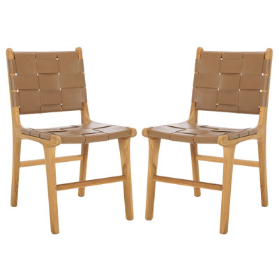 Yvona Woven Leather Dining Chair