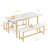 Vidala 63" Extendable Dining Table Set with Bench, Rectangular Wood Kitchen Table Set for 6-8 People, Space-Saving Expandable Dining Room Furniture, White-265712254