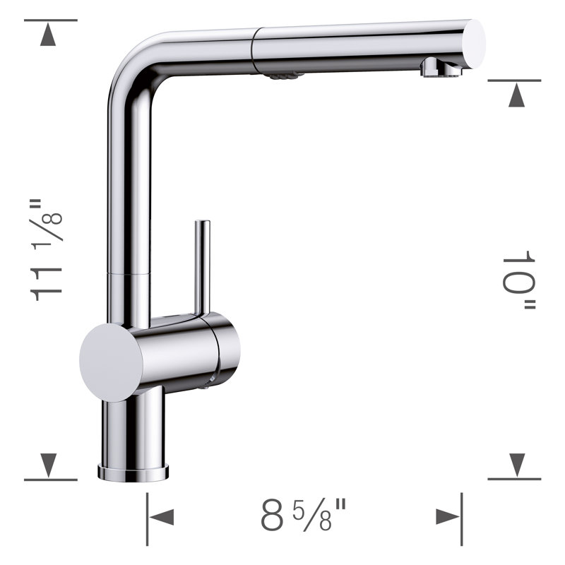 Linus Low Arc Pull-Out Dual-Spray Kitchen Faucet, Chrome
