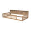 Lit au sol en bois moderne avec rangement et ports USB-478896639
