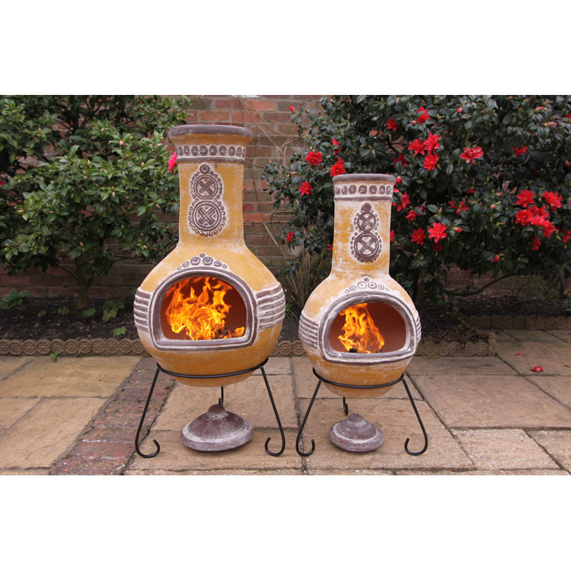 Column Clay Chimenea, 130 cm H x 50 cm W x 50 cm D