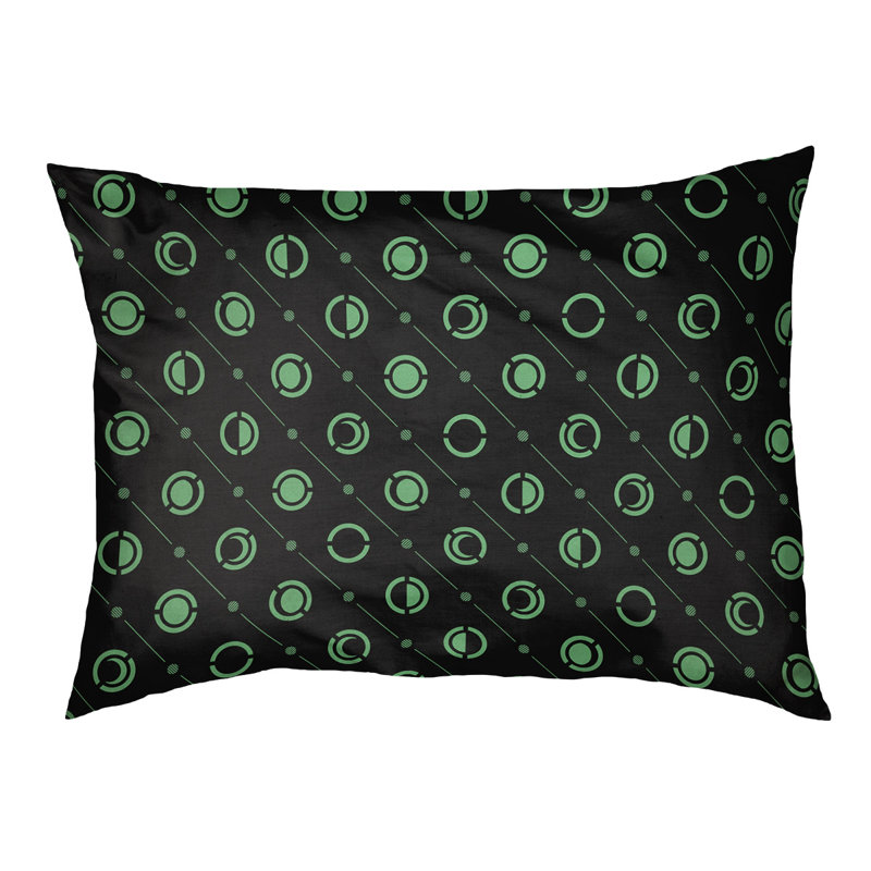 Coussin intérieur pour chien moon phases Chenault, Moyen (l 40 po x P 6,5 po x H 30 po), Vert / Noir