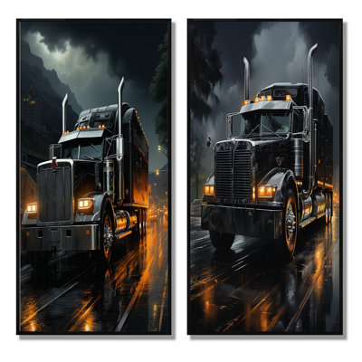 " Midnight Cruiser Semi Truck " 2 - Pieces