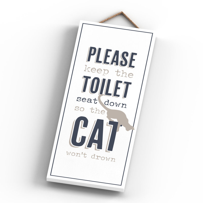 Vivid Squid Wholesale Keep The Toilet Seat Down - No Frame Print on Wood