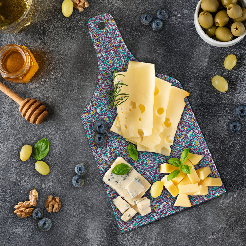 Ambesonne Moroccan Tempered Glass Cutting Board Star Pattern Multicolor